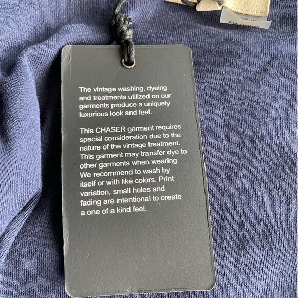 Chaser Womans Long Sleeve Blue Tee Ruffle Sleeve Detail SZ M NWT - Picture 10 of 14